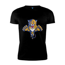 Мужская футболка премиум с принтом Florida Panthers , 92% хлопок, 8% лайкра | приталенный силуэт, круглый вырез ворота, длина до линии бедра, короткий рукав | Тематика изображения на принте: florida panthers | nhl | нхл | флорида пантерс | хоккей | хоккейная лига
