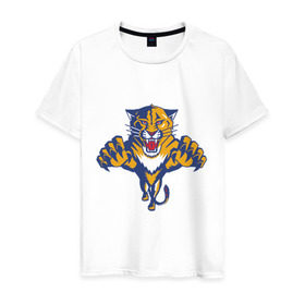 Мужская футболка хлопок с принтом Florida Panthers , 100% хлопок | прямой крой, круглый вырез горловины, длина до линии бедер, слегка спущенное плечо. | Тематика изображения на принте: florida panthers | nhl | нхл | флорида пантерс | хоккей | хоккейная лига