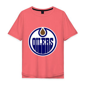 Мужская футболка хлопок Oversize с принтом Edmonton Oilers , 100% хлопок | свободный крой, круглый ворот, “спинка” длиннее передней части | edmonton oilers | nhl | нхл | хокей | хоккей | эдмонтон ойлерс