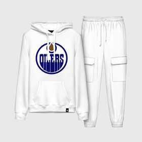 Женский костюм хлопок (с толстовкой) с принтом Edmonton Oilers ,  |  | edmonton oilers | nhl | нхл | хокей | хоккей | эдмонтон ойлерс