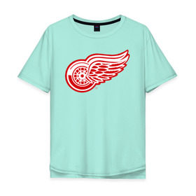 Мужская футболка хлопок Oversize с принтом Detroit Red Wings , 100% хлопок | свободный крой, круглый ворот, “спинка” длиннее передней части | hockey | nhl | лига | нхл | хокей | хоккей | хоккейная лига