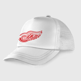 Детская кепка тракер с принтом Detroit Red Wings , Козырек - 100% хлопок. Кепка - 100% полиэстер, Задняя часть - сетка | универсальный размер, пластиковая застёжка | hockey | nhl | лига | нхл | хокей | хоккей | хоккейная лига