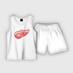 Детская пижама с шортами хлопок с принтом Detroit Red Wings ,  |  | hockey | nhl | лига | нхл | хокей | хоккей | хоккейная лига