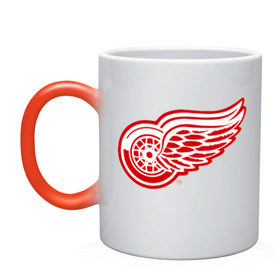 Кружка хамелеон с принтом Detroit Red Wings , керамика | меняет цвет при нагревании, емкость 330 мл | hockey | nhl | лига | нхл | хокей | хоккей | хоккейная лига