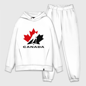 Мужской костюм хлопок OVERSIZE с принтом Canada ,  |  | canada | hockey | nhl | канада | лига | нхл | хокей | хокейнаялига | хоккей | хоккейная лига