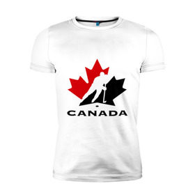 Мужская футболка премиум с принтом Canada , 92% хлопок, 8% лайкра | приталенный силуэт, круглый вырез ворота, длина до линии бедра, короткий рукав | canada | hockey | nhl | канада | лига | нхл | хокей | хокейнаялига | хоккей | хоккейная лига