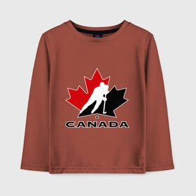 Детский лонгслив хлопок с принтом Canada , 100% хлопок | круглый вырез горловины, полуприлегающий силуэт, длина до линии бедер | canada | hockey | nhl | канада | лига | нхл | хокей | хокейнаялига | хоккей | хоккейная лига