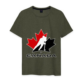Мужская футболка хлопок с принтом Canada , 100% хлопок | прямой крой, круглый вырез горловины, длина до линии бедер, слегка спущенное плечо. | canada | hockey | nhl | канада | лига | нхл | хокей | хокейнаялига | хоккей | хоккейная лига
