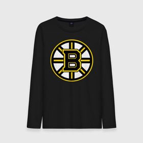 Мужской лонгслив хлопок с принтом Boston Bruins , 100% хлопок |  | Тематика изображения на принте: нхл | хоккейная лига