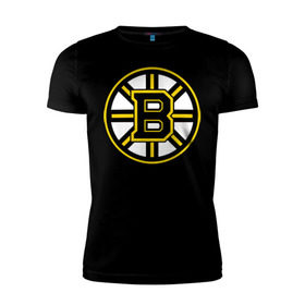 Мужская футболка премиум с принтом Boston Bruins , 92% хлопок, 8% лайкра | приталенный силуэт, круглый вырез ворота, длина до линии бедра, короткий рукав | нхл | хоккейная лига