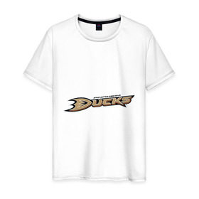 Мужская футболка хлопок с принтом Anaheim Ducks , 100% хлопок | прямой крой, круглый вырез горловины, длина до линии бедер, слегка спущенное плечо. | anaheim ducks | nhl | дакс | нхл | хоккей | хоккейная лига