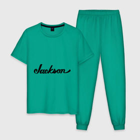 Мужская пижама хлопок с принтом Jackson , 100% хлопок | брюки и футболка прямого кроя, без карманов, на брюках мягкая резинка на поясе и по низу штанин
 | michael jackson | джексон | майкл джексон | музыка
