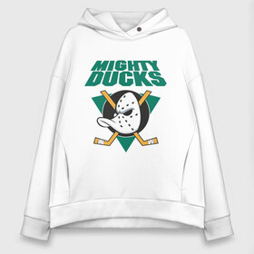 Женское худи Oversize хлопок с принтом Anaheim Mighty Ducks , френч-терри — 70% хлопок, 30% полиэстер. Мягкий теплый начес внутри —100% хлопок | боковые карманы, эластичные манжеты и нижняя кромка, капюшон на магнитной кнопке | anaheim mighty ducks | майти дакс | национальная лига калифорнии | хокей | хоккей
