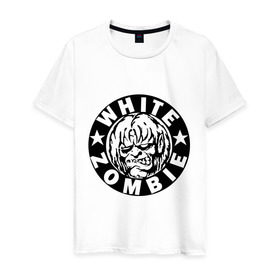 Мужская футболка хлопок с принтом White Zombie , 100% хлопок | прямой крой, круглый вырез горловины, длина до линии бедер, слегка спущенное плечо. | белый | зомби