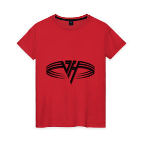 Женская футболка хлопок с принтом Van Halen , 100% хлопок | прямой крой, круглый вырез горловины, длина до линии бедер, слегка спущенное плечо | halen | rock | van | ван хален