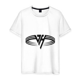 Мужская футболка хлопок с принтом Van Halen , 100% хлопок | прямой крой, круглый вырез горловины, длина до линии бедер, слегка спущенное плечо. | Тематика изображения на принте: halen | rock | van | ван хален