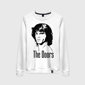 Женский свитшот хлопок с принтом The Doors , 100% хлопок | прямой крой, круглый вырез, на манжетах и по низу широкая трикотажная резинка  | 