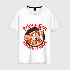 Мужская футболка хлопок с принтом Motley Crue(2) , 100% хлопок | прямой крой, круглый вырез горловины, длина до линии бедер, слегка спущенное плечо. | Тематика изображения на принте: motley crue