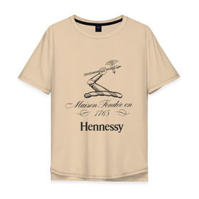 Мужская футболка хлопок Oversize с принтом Hennessy , 100% хлопок | свободный крой, круглый ворот, “спинка” длиннее передней части | Тематика изображения на принте: cognac | hennessy | бар | бармен | коньяк | хеннесси