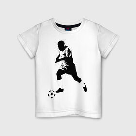 Детская футболка хлопок с принтом Футбол(6) , 100% хлопок | круглый вырез горловины, полуприлегающий силуэт, длина до линии бедер | 