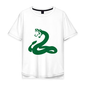 Мужская футболка хлопок Oversize с принтом Гремучая змея , 100% хлопок | свободный крой, круглый ворот, “спинка” длиннее передней части | Тематика изображения на принте: гремучая | животное | змея