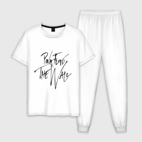 Мужская пижама хлопок с принтом Pink Floyd , 100% хлопок | брюки и футболка прямого кроя, без карманов, на брюках мягкая резинка на поясе и по низу штанин
 | rock