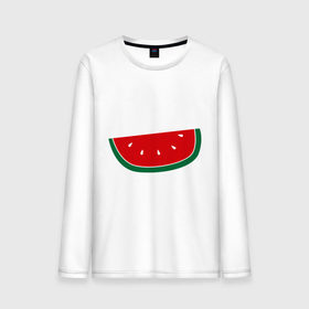 Мужской лонгслив хлопок с принтом Watermelon , 100% хлопок |  | Тематика изображения на принте: watermelon | арбуз | долька арбуза | фрукт | ягода