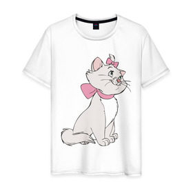 Мужская футболка хлопок с принтом Коты аристократы (1) , 100% хлопок | прямой крой, круглый вырез горловины, длина до линии бедер, слегка спущенное плечо. | Тематика изображения на принте: аристократы | киса | кот | котенок | котик | котэ | кошка