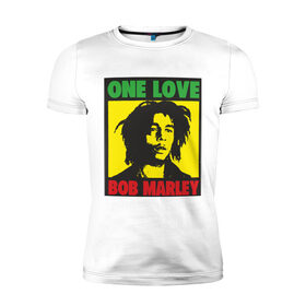 Мужская футболка премиум с принтом Marley , 92% хлопок, 8% лайкра | приталенный силуэт, круглый вырез ворота, длина до линии бедра, короткий рукав | bob marley | боб марли | регги | ямайка