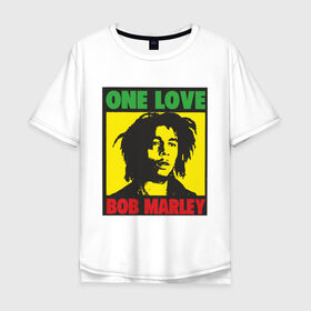 Мужская футболка хлопок Oversize с принтом Marley , 100% хлопок | свободный крой, круглый ворот, “спинка” длиннее передней части | bob marley | боб марли | регги | ямайка