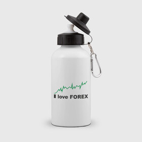Бутылка спортивная с принтом Я люблю Форекс , металл | емкость — 500 мл, в комплекте две пластиковые крышки и карабин для крепления | 