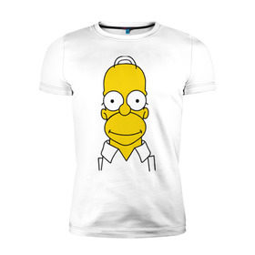 Мужская футболка премиум с принтом Simpsons (11) , 92% хлопок, 8% лайкра | приталенный силуэт, круглый вырез ворота, длина до линии бедра, короткий рукав | гомер