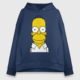 Женское худи Oversize хлопок с принтом Simpsons (11) , френч-терри — 70% хлопок, 30% полиэстер. Мягкий теплый начес внутри —100% хлопок | боковые карманы, эластичные манжеты и нижняя кромка, капюшон на магнитной кнопке | гомер