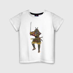 Детская футболка хлопок с принтом Samuray , 100% хлопок | круглый вырез горловины, полуприлегающий силуэт, длина до линии бедер | samuray | воин | древний восток | самурай