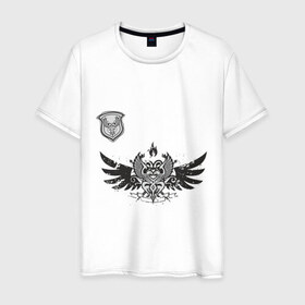 Мужская футболка хлопок с принтом Кельтский орнамент , 100% хлопок | прямой крой, круглый вырез горловины, длина до линии бедер, слегка спущенное плечо. | кельты | крылья | трайбл