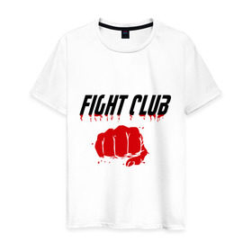 Мужская футболка хлопок с принтом Fight Club , 100% хлопок | прямой крой, круглый вырез горловины, длина до линии бедер, слегка спущенное плечо. | fight club | бойцовский клуб