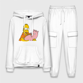 Мужской костюм хлопок с толстовкой с принтом Гомер и свинья ,  |  | Тематика изображения на принте: гомер