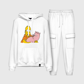 Женский костюм хлопок (с толстовкой) с принтом Гомер и свинья ,  |  | гомер