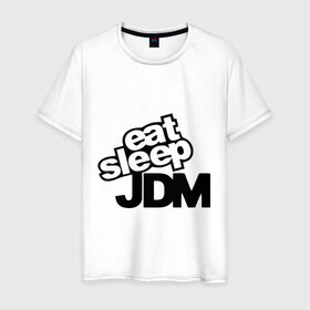 Мужская футболка хлопок с принтом Eat sleep jdm , 100% хлопок | прямой крой, круглый вырез горловины, длина до линии бедер, слегка спущенное плечо. | domestic | eat sleep jdm | japanese | japanese domestic market | jdm style | market