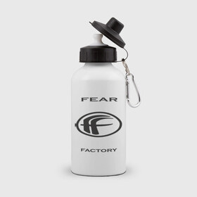 Бутылка спортивная с принтом Fear Factory , металл | емкость — 500 мл, в комплекте две пластиковые крышки и карабин для крепления | Тематика изображения на принте: 