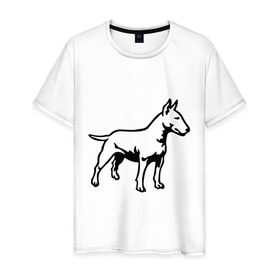 Мужская футболка хлопок с принтом Бойцовская собака , 100% хлопок | прямой крой, круглый вырез горловины, длина до линии бедер, слегка спущенное плечо. | бойцовская собака | домашние животные | животные | пес | песик | собака