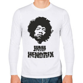 Мужской лонгслив хлопок с принтом Jimi Hendrix , 100% хлопок |  | 60е | гитарист | джими хендрикс | джимми хендрикс | ретро | рок