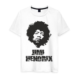 Мужская футболка хлопок с принтом Jimi Hendrix , 100% хлопок | прямой крой, круглый вырез горловины, длина до линии бедер, слегка спущенное плечо. | 60е | гитарист | джими хендрикс | джимми хендрикс | ретро | рок