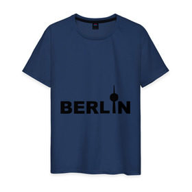 Мужская футболка хлопок с принтом Берлин (2) , 100% хлопок | прямой крой, круглый вырез горловины, длина до линии бедер, слегка спущенное плечо. | Тематика изображения на принте: berlin | берлин | германия