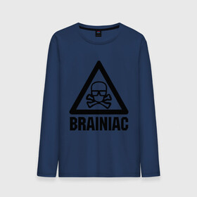 Мужской лонгслив хлопок с принтом Brainiac , 100% хлопок |  | brainiac | брейниак | комиксы | мозг | череп