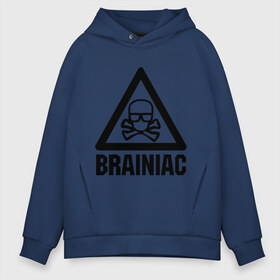 Мужское худи Oversize хлопок с принтом Brainiac , френч-терри — 70% хлопок, 30% полиэстер. Мягкий теплый начес внутри —100% хлопок | боковые карманы, эластичные манжеты и нижняя кромка, капюшон на магнитной кнопке | brainiac | брейниак | комиксы | мозг | череп