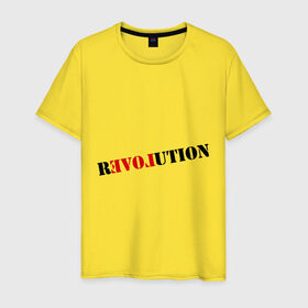 Мужская футболка хлопок с принтом Love revolution , 100% хлопок | прямой крой, круглый вырез горловины, длина до линии бедер, слегка спущенное плечо. | любовь | отношения | переворот | революция | чувства