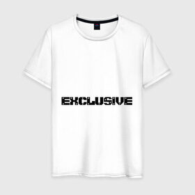 Мужская футболка хлопок с принтом Exclusive , 100% хлопок | прямой крой, круглый вырез горловины, длина до линии бедер, слегка спущенное плечо. | club | exclusive | style | клуб | стиль | эксклюзив