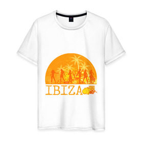 Мужская футболка хлопок с принтом Ibiza (8) , 100% хлопок | прямой крой, круглый вырез горловины, длина до линии бедер, слегка спущенное плечо. | ibiza | ибица | люди | силуэты | фестиваль | электронная музыка