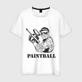 Мужская футболка хлопок с принтом Paintball , 100% хлопок | прямой крой, круглый вырез горловины, длина до линии бедер, слегка спущенное плечо. | 
